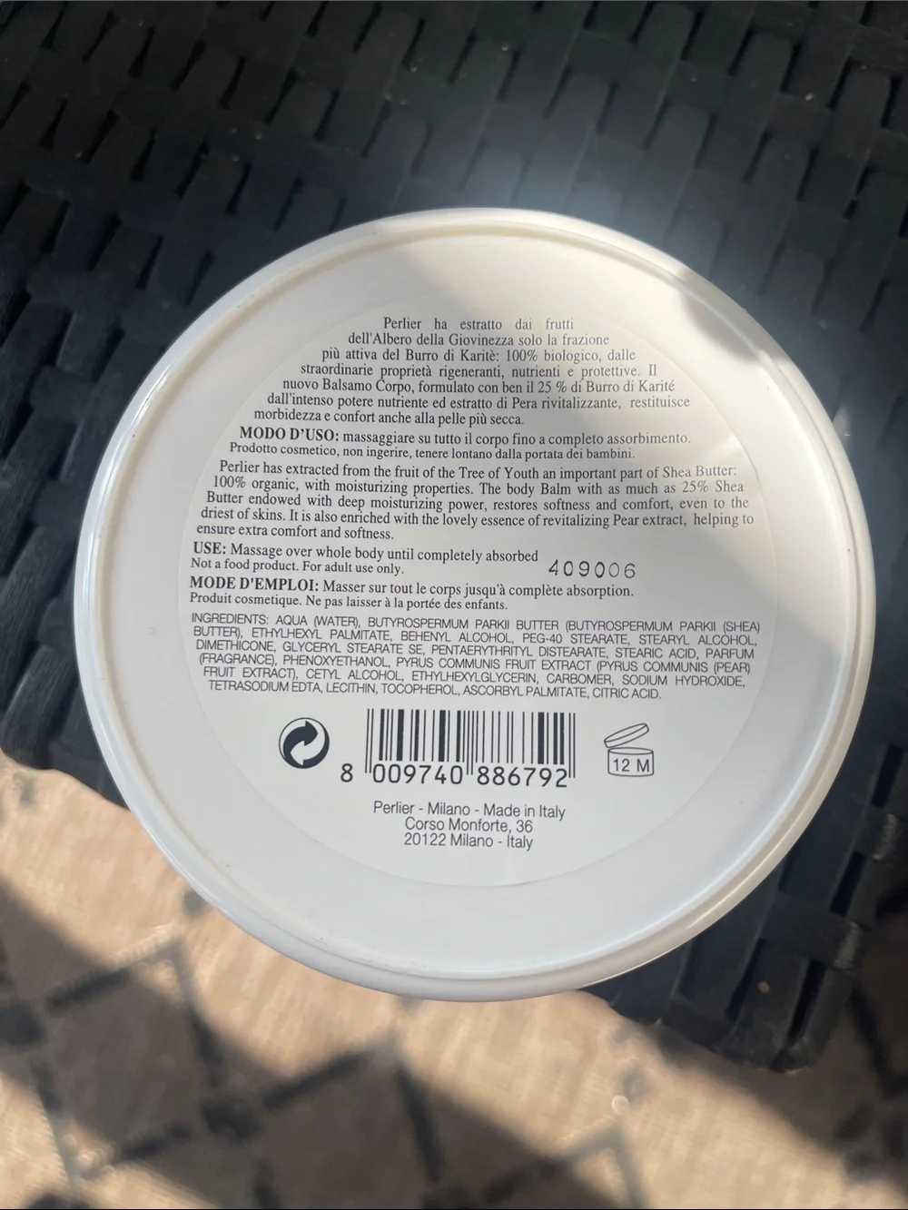 PERLIER - Shes Butter & Pear Body Balm